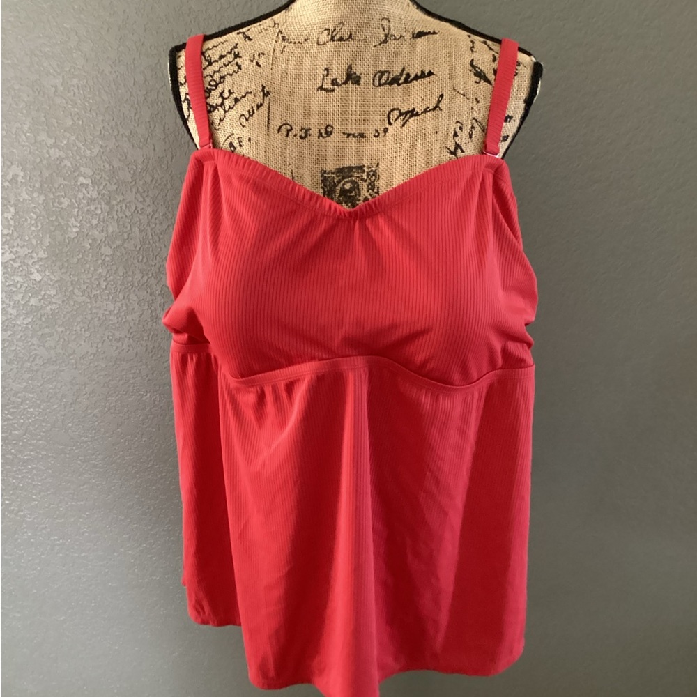 Torrid Vibrant Red Wireless Ribbed Strapless Swimtop - Picture 5 of 11